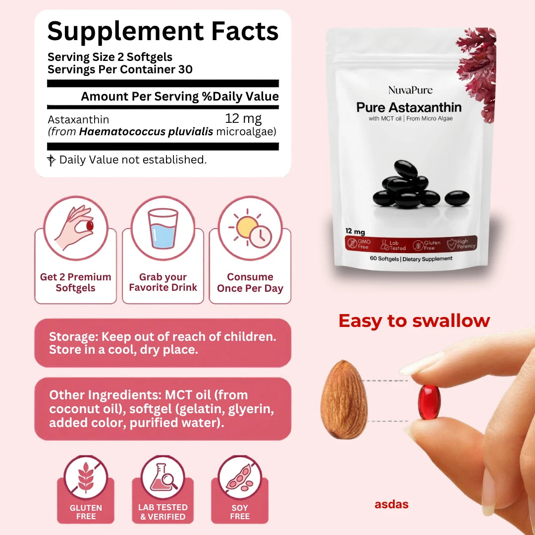 Pure 12mg Astaxanthin | with MCT Oil