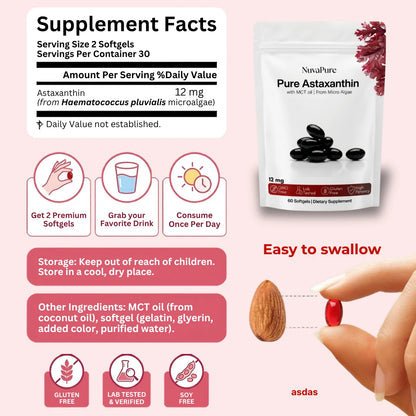 Pure 12mg Astaxanthin | with MCT Oil